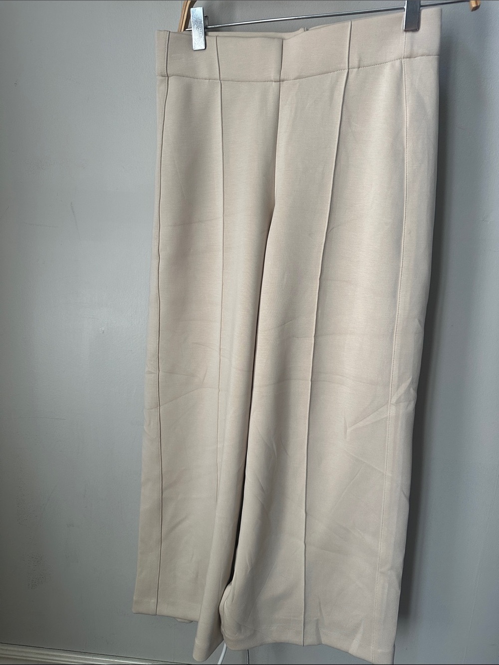 Christian Siriano Cream Wide Leg Trousers